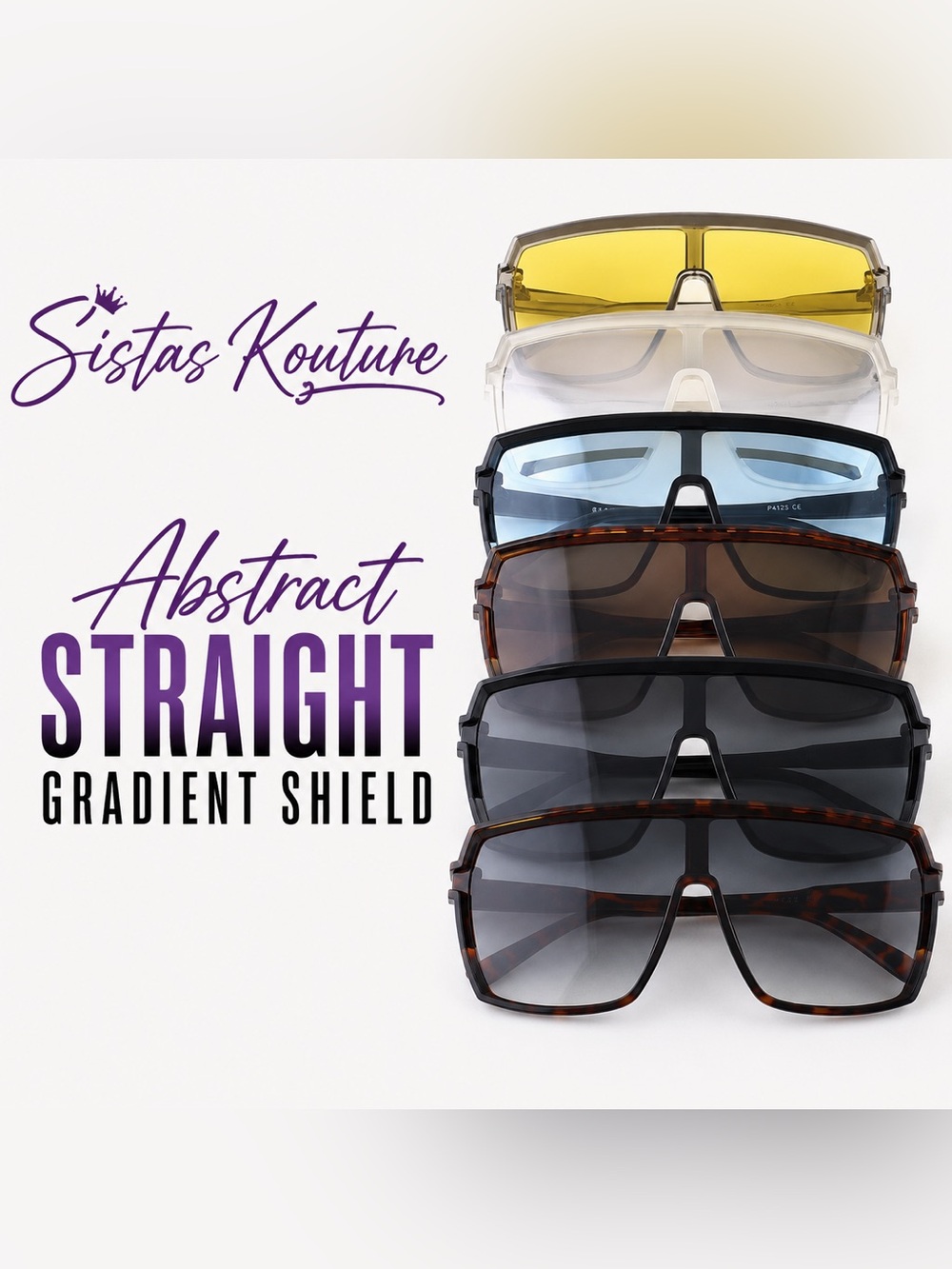 Abstract Straight Gradient Shield Sunglasses
